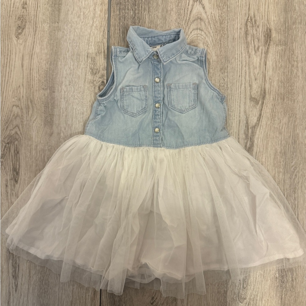 OshKosh B'gosh Blue denim  and White Kids Dress